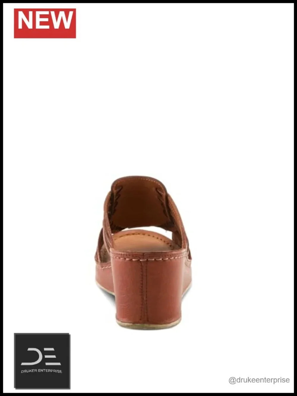 Women's Woven Leather Slip-On Mule Wedge Sandal - 2.5 Inch Heel